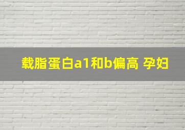 载脂蛋白a1和b偏高 孕妇